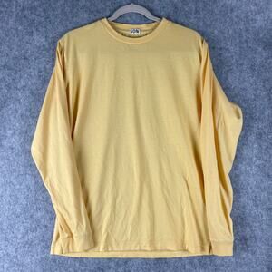 Son Of A Tailor T-Shirt Mens Large Yellow Organic Cotton Crew Neck Long Sleeve